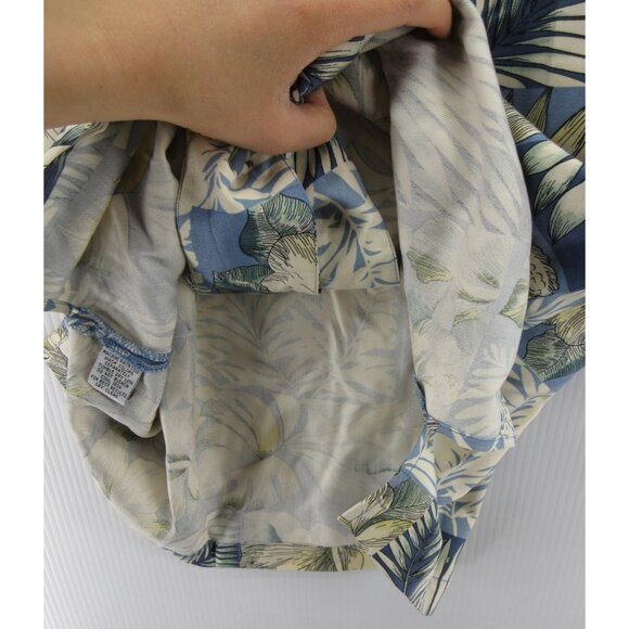 Tommy Bahama Shirt Large Silk Hawaiian Loop Collar Camp Floral Tropical - Picture 10 of 11